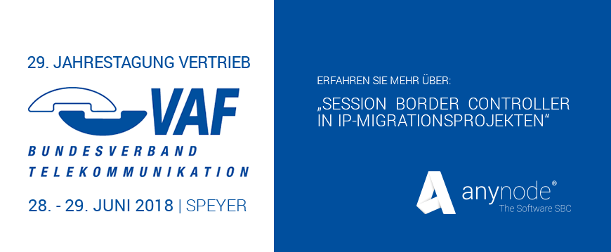 29. Jahrestagung Vertrieb des VAF Bundesverbands Telekommunikation am 28.-29.06.2018 in Speyer