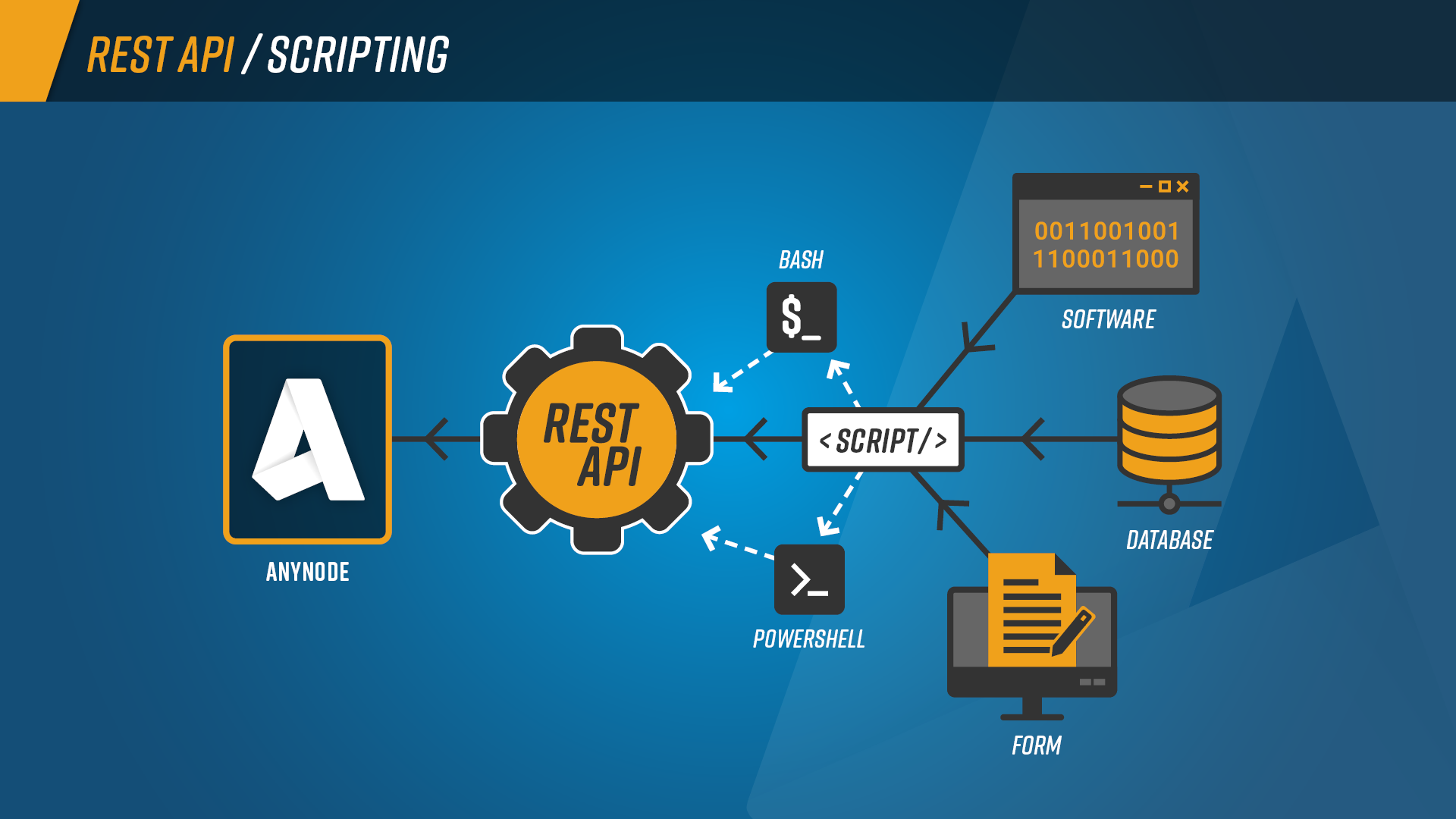 Infographic: Scripting de anynode con REST API, PowerShell o Bash
