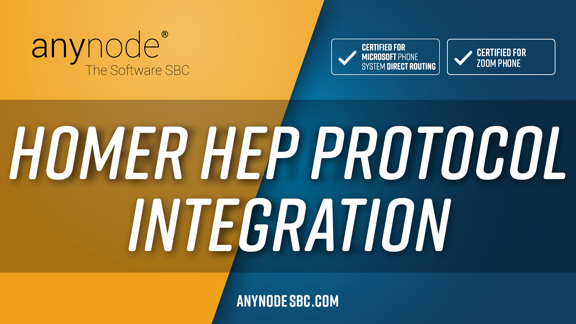 Title image for the Homer HEP Protocol Integration feature in anynode 4.14 product communication.
