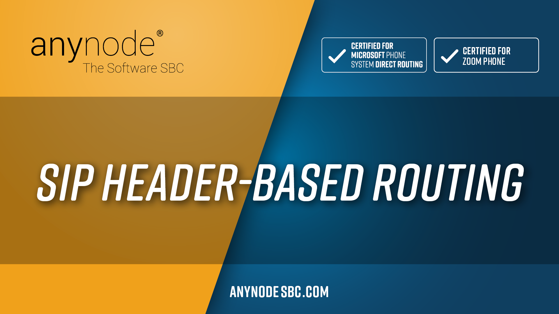 Title image for the SIP Header-Based Routing for Request Router feature in anynode 4.14 product communication.